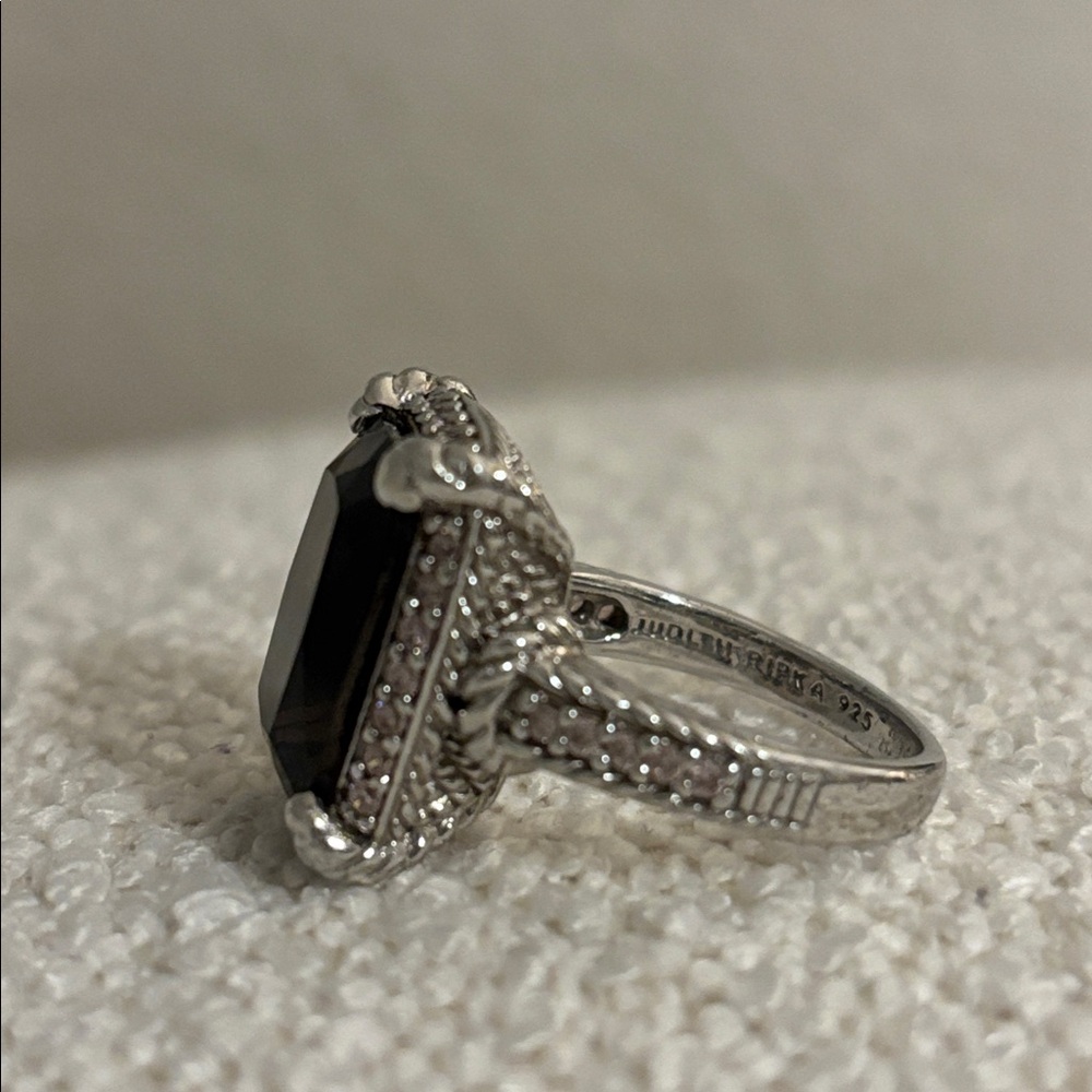 Judith Ripka Smoky Quartz and Pink Diamondique Statement Ring in Silver - Picture 2 of 5